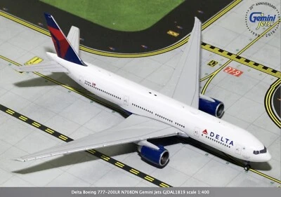 Gemini Jets 1:400 Diecast Model Delta Airlines Boeing 777-200LR N708DN GJDAL1819 Foto 1 de 4
