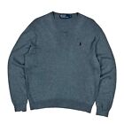 Polo Ralph Lauren Mens Jumper Knitted V Neck Grey Small Cotton