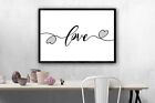 Love Quote With Hearts Inspirational Art Print. Bedroom Living Room Home Decor