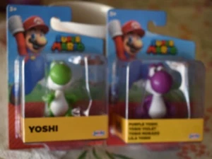 Figura Super Mario PÚRPURA YOSHI Y VERDE YOSHI 2,5" pulgadas Jakks NUEVA - Imagen 1 de 6