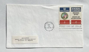 1970 FDC DAV 50 YEARS of SERVICE HONORING SERVICEMEN POW MIA KIA Postal Cover - Picture 1 of 2