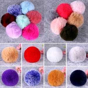 Faux Fur Plush Ball Fluffy Hairball Keychain Clothes Jewelry Pendant Decor 8cm - Picture 1 of 16