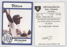 1989 Bill Pucko Utica Blue Sox Kenneth Coleman #4