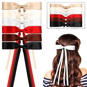 Hair Accessories Set Ribbon Bow Clips Tassel Bows Satin Barrettes with Long T... - Picture 1 of 7