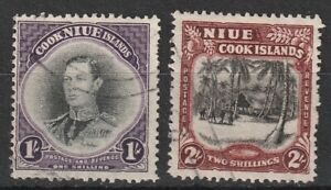 Niue  1938  1/- * 2/-  used