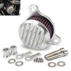 Ribbed Silver Air Cleaner Intake Filter For Harley Sportster Xl1200 Xl 883 91-23