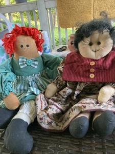 Muñecas de trapo hechas a mano vintage - Imagen 1 de 6