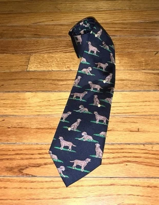 Chocolate Lab Labrador Retriever Tie Alynn Neckwear 100% Silk Necktie - Image 1 of 4