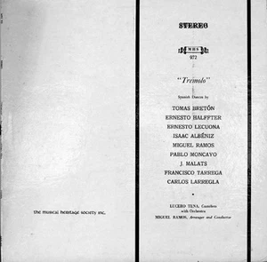 Various, Lucero Tena, Miguel Ramos, "Tremolo" (Spanish Dances), (LP, RE), VG, 36 - Picture 1 of 6
