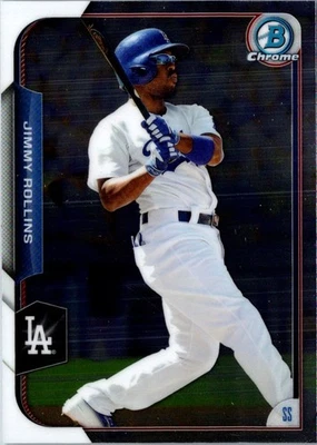 2015 Bowman Chrome Jimmy Rollins #34 Los Angeles Dodgers Baseball Card - Image 1 of 2