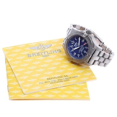 BREITLING AVENGER SEAWOLF E17370 44mm Titanium Navy Dial Automatic Date #C436 - image 1 of 4