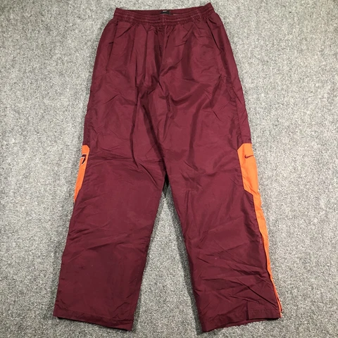 Nike Team Men's Size L Large Virginia Tech Hokies Red Orange Windbreaker Pants Cover