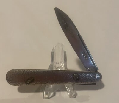 Navaja de bolsillo Gorham plateada extremadamente rara y única años 1800. Bichos y grabados Foto 1 de 4