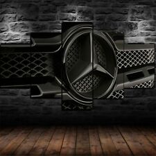 5 Panel Luxury MB Black Grill Canvas Wall Art Supercar Poster Home Garage Decor