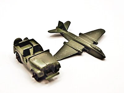 Vintage Midgetoy Diecast Army Jeep and Jet - Image 1 of 2