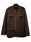 Vintage Venezzi Fine Mens Wear Brown Wool Coat Button Up Jacket Large Blazer