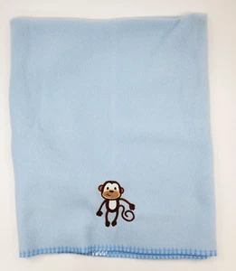 Garanimals Baby Blanket Monkey Blue Fleece Sewn Trim Security Soft Boy B79 - Picture 1 of 3