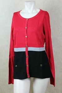 Nuevo cárdigan combo rojo amore para mujer Karen Scott talla S _ nuevo con etiquetas B13e4 - Imagen 1 de 6