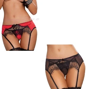 Conjunto de liga con tirantes talla grande 8-20 lencería sexy ropa interior de encaje Reino Unido - Imagen 1 de 11