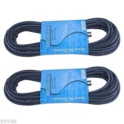 MCSPROAUDIO 2 PRO AUDIO 100 ft foot feet 3pin XLR male to female microphone cables mic cords