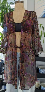 French Connection Damen Größe 6 100 % Seide Badeanzug Cover Up Pailletten durchsehen - Bild 1 von 3