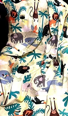 Funda nórdica doble animales de la selva leones perezosos monos elefantes mezcla de algodón cremallera Foto 1 de 4