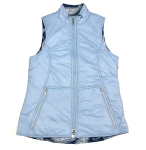 Anatomie Gilet donna reversibile imbottito XS blu paisley full zip tasche casual - Foto 1 di 10