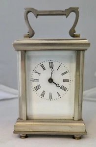 Nickel plated Brass Carriage Clock - Picture 1 of 8