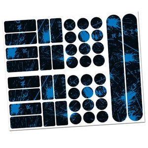 Set 34 pezzi telaio bicicletta pellicola protettiva adesivi protezione MTB neon blu V1 - Foto 1 di 6