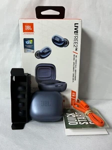 JBL Live Free 2 TWS Blue Wireless Bluetooth Noise Cancellation Earbuds - Picture 1 of 12