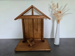 Krippe, Weihnachtskrippe aus Holz, z.B. für Willow Tree - Bild 1 von 9