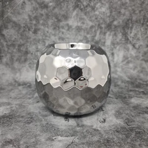 Portacandele moderno portacandele portacandele in ceramica argento 13x14 cm - Foto 1 di 5