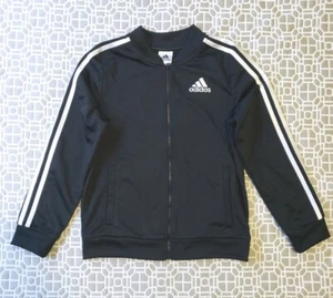 Girls Large (14) Adidas Replenish Tricot Bomber Zip Jacket, Black - Picture 1 of 5