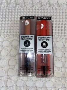 Paquete de 2 capas superiores Revlon ColorStay horas extras color de labios, brillo transparente - Imagen 1 de 3