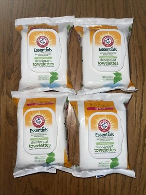 Lot Of 4 Arm & Hammer Essentials Simply Fresh Deodorant Towelettes     30ct. - Image 1 of 3
