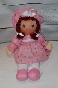 VTG '95 Well-made Toy Sweetie Mine 18" Doll Pink Dress Brown Yarn Hair Blue Eyes - Picture 1 of 12