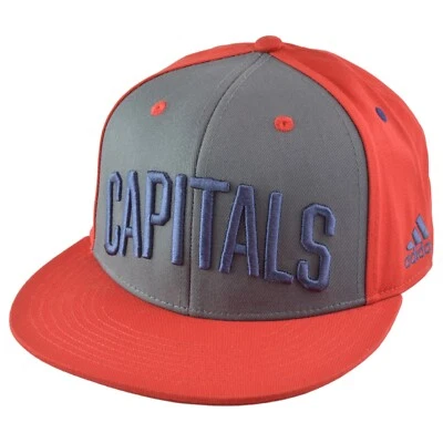 Washington Capitals NHL Big Script Logo Hockey Red & Gray Snapback Hat by Adidas - Image 1 of 4