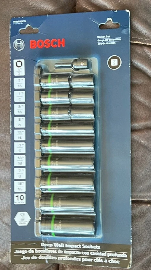 Bosch ITDSO12V10 10 pc. Impact Tough Deep Well 1/2" Socket Set with 1/4" Hex - Image 1 of 1