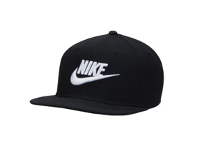 New Nike Pro Cap Dri-Fit Black Flat Bill Adjustable Snapback Hat Men's M/L - Picture 1 of 1