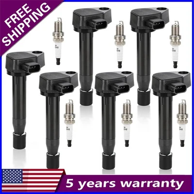 6X Ignition Coils + 6X Spark Plugs Set For 1999-2007 Honda Odyssey 3.5L UF242 - Image 1 of 4