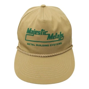 Majestic Metal Rope Snapback Cap Hat Trucker Baseball Khaki Building Systems - Picture 1 of 13