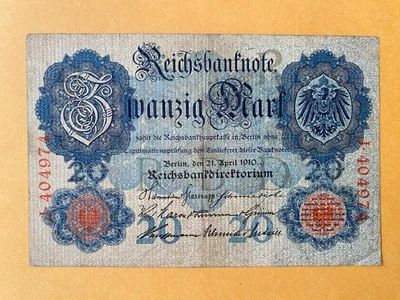 1910 German Empire 20 Mark Banknote - Image 1 of 2