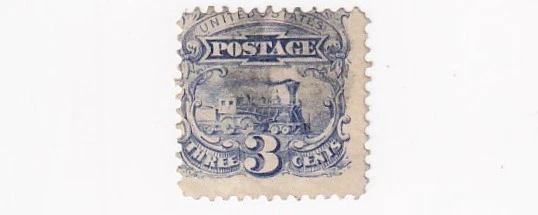 1869 STAMP US SCOTT #114 "Locomotive" 3 CENT PICTORIAL USED - DD - Image 1 of 1