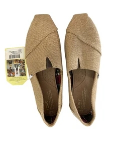 TOMS Alpargata Classic Slip-On Flats Shoes Burlap Tan Women’s Size 9M R8 - Picture 1 of 12