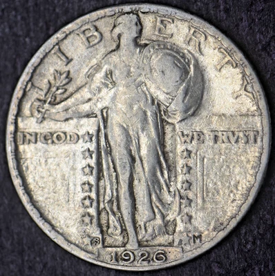 1926-S "High Grade" Standing Liberty Silver Quarter Dollar 25C - COINGIANTS - - Image 1 of 2