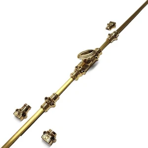 1 quality Set CREMONE solid Rustic hand made brass Heavy French turn Bolt 110 " - Picture 1 of 15