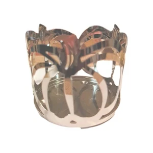 Bath & Body Works Slatkin & Co 3 Docht Kerzenhalter Metall Herbst Kürbisse - Bild 1 von 3