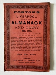 1891 Poston’s Liverpool Almanack. Original Victorian Publication - Picture 1 of 10