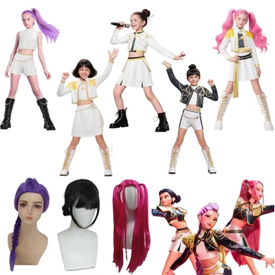 Kids Girls K-Pop Demon Hunters Costume Rumi Mira Zoey Cosplay Fancy Dress Outfit