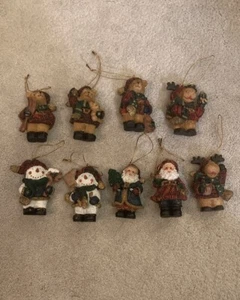 Lot Of 9 Kirkland Signature Christmas Ornament Reindeer, Bears, Santa, & Snowmen - Picture 1 of 6